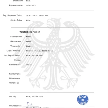 Sterbeurkunde beantragen online