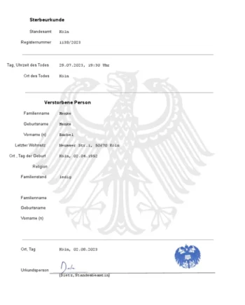 Sterbeurkunde beantragen | Sterbeurkunde erhalten - Lösungen für Behördenangelegenheiten