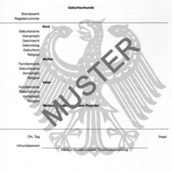 Geburtsurkunde Muster online